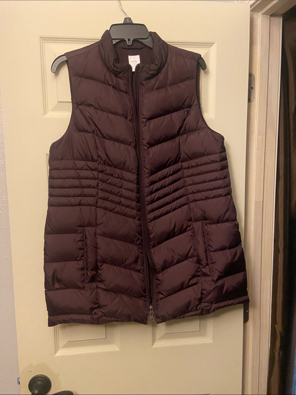J. Jill Plum Quilted Down Sleeveless Puffer Vest